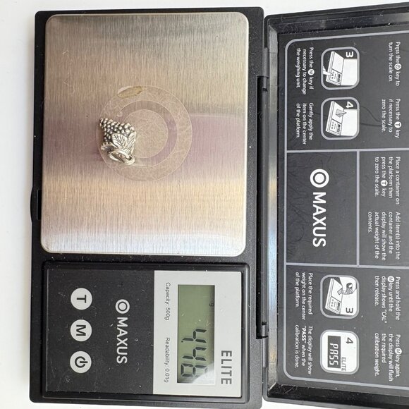 Vintage Sterling Silver 925 Grape Cluster Textured Charm Size 19mm Length - Picture 9 of 9